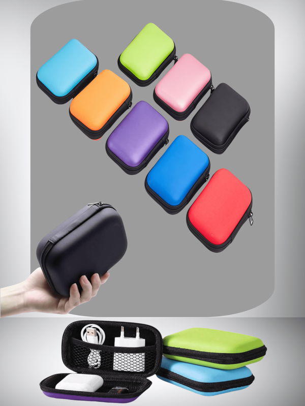 1Pc, Caixa de transporte para jogos de cartas, Caixa de viagem para joias pequenas, Caixa de armazenamento portátil à prova d'água, Caixa de armazenamento para cabos de dados resistente à pressão, Bolsa de armazenamento para fones de ouvido, Bolsa de armazenamento para troca, Adequado para viagens e armazenamento diário
