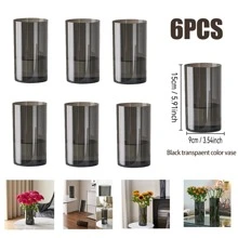 6/8/9/12pcs Clear Acrylic Flower Vases, Transparent Bud Vase For Wedding Centerpiece Decorations, Clear Vase For Party Home Decor, Suitable For Wedding, Dining Table, Party, Living Room, Bedroom, Kitchen, Office Gifts Birthday Graduation