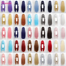 Karida Parrucca da cosplay lunga in fibra sintetica con frangia, parrucca da cosplay universale per capelli lisci a strati, resistente al calore, ad alta densità, aspetto naturale, 35 pollici/90 cm, parrucca sintetica extra lunga per donne, parrucche da cosplay artificiali per feste, Ognissanti, Natale, verde, arancione, rosa, blu, nero