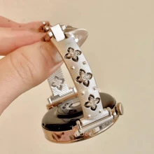 1PC 18mm 20mm 22mm 四葉花金屬手鍊錶帶 適用於 Galaxy Watch Active 7 6 5 4 3 40/44mm 適用於 GT4 5 6 41/42mm 女款細錶帶 - starlight - 查看 14