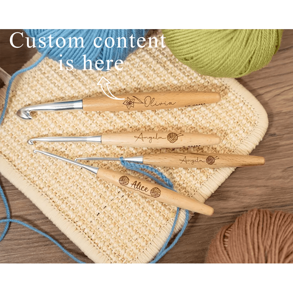 Personalized Name Crochet Hook,Customized Bamboo Handle Crochet Hook, Crochet Hook Too, Ergonomic Crochet Hook, Mother's Day Gift