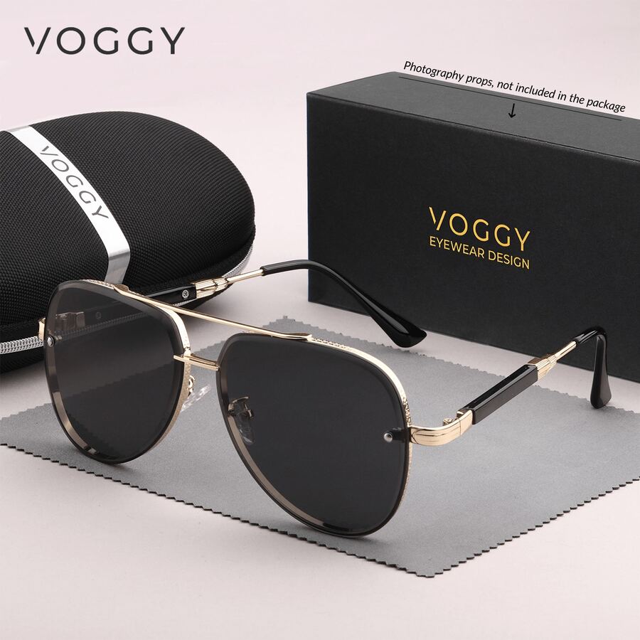 VOGGY Fashion Minimalist Retro Metal Decorative Glasses, Suitable For Men & Women, For Sports, Driving, Outdoor, Cycling, Fishing, Vacation, Travel, Party, Decor, Gift