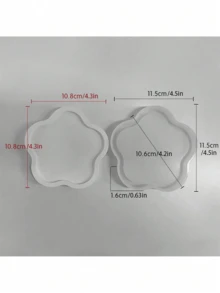 Molde de resina DIY hecho a mano, molde de silicona de resina epoxi de cristal para hacer bandejas de yeso caseras y posavasos - Blanco - Ver 15