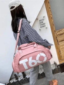 Sports Bag Backpack T60 Crossbody Fitness Training Football Gym Waterproof - tử đinh hương - Xem 2