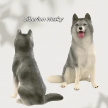 Modelo de decoración de escritorio de animal realista, Bóxer, Husky, Shiba Inu, Boston Terrier, Dálmata, Modelo de perro, Colección, Pequeño regalo para amigos - Multicolor - Ver 2