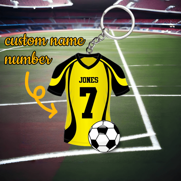 1pc Bola de Futebol Acrílico Chaveiro Com Número de Camisa Personalizado e Nome, Ótimo Presente Para Crianças