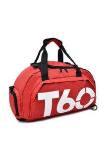 Sports Bag Backpack T60 Crossbody Fitness Training Football Gym Waterproof - 紅色 - 查看 3