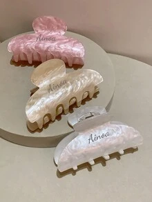 定制文字亚克力闪光极简发夹，鲨鱼造型发卡发饰，圣诞礼物用品 - 彩色 - 查看 5