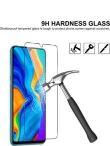 2pcs Tempered Glass Screen Protector Compatible With Huawei/Honor, High Definition Display, Scratch-Resistant, Anti-Static, Anti-Shatter, Anti-Fingerprint, Hardened Aluminum Glass Design, Electroplated High Definition Display Film, 0.33mm Ultra-Thin Smooth Touch Sensitivity Tempered Film, Anti-Drop Impact Phone Accessories, Shatterproof Protection Hard Packaging - White - View 2