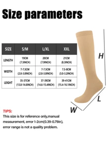 2双装男女通用高筒压缩运动袜，黑色/米色可选，防滑，母亲节礼物，适合跑步、骑行、徒步、旅行等运动，舒适保暖