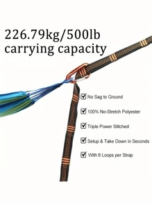 2Pcs 500lb/226.79kg Heavy Duty Hammock Straps - Reinforced Tree Hanging Straps For Outdoor Camping - High Load-Bearing Capacity For Maximum Safety And Comfort