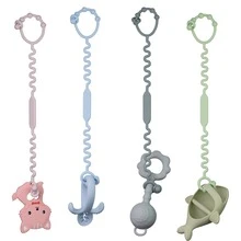 1 pieza Correa de silicona ajustable para juguetes de cochecito, adecuada para sujetar juguetes, botellas, tazas, chupetes al cochecito, trona, silla de coche, duradera y antideslizante, artículos esenciales para bebés