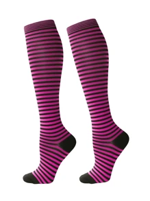1 Pair Copper Wellow Compression Socks Women 15-20 Mmhg Knee High Pregnant Nurses Pregnancy Maternity Medical Cute Sports Gold Fit Cycling Adult Support Hose Circulation Long