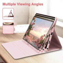 可拆卸无线蓝牙键盘（150mAh），带笔槽保护套，兼容三星 Galaxy Tab、Pad SE（粉彩色） - 甜點 - 查看 3