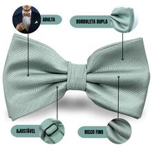 Adult Men's Worked Bow Tie - Xanh xám - Xem 2