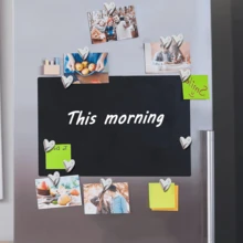 10pcs Gold Heart-Shaped Cute Decorative Fridge Magnets Set, Heart Magnets Suitable For Home, Kitchen, Office Whiteboard Decor, Fridge Magnets, Valentine's Day Gift For Friends And Lovers - Silver - View 7