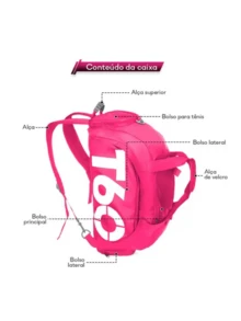 Sports Bag Backpack Crossbody Fitness Training Football Gym Waterproof - Hot Pink - View 2