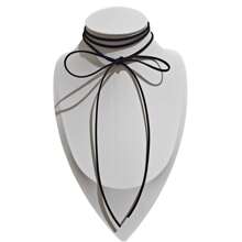 Schwarze Samt Schleife Choker Halskette, Kragenkette für Frauen