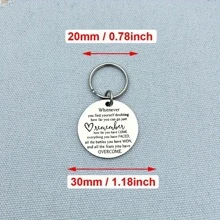 1 pièce Porte-clés inspirant en acier inoxydable - Porte-clés motivationnel avec des mots encourageants, style de rue "Reste fort", pour femmes et hommes, parfait pour les cadeaux de sensibilisation et de soutien, sac à dos, accessoires de voiture, gothique mignon Y2k