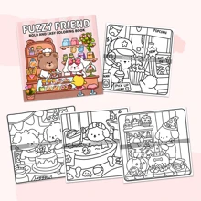 (Versión original, versión actualizada con papel talla grande grueso, páginas interiores de 120g, nuevo modelo 2025, 7.9*7.9 pulgadas, 24 páginas, impresión de un solo lado) 1 pieza Libro para colorear para adultos con tema de amigos borrosos, patrones exquisitos, líneas claras, adecuado para regalos de cumpleaños, Pascua, Día del Padre y otras fiestas, una excelente manera de relajarse