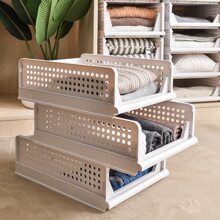 Cesta para guardar ropa, cajón de almacenamiento escalonado para ropa, estante de baño, 3/4 de nivel