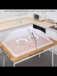 1 Stück Speiseabdeckung, faltbare Esszimmer Speiseabdeckung, staubdichte und fliegenabweisende Haushalt Gemüseabdeckung Schirm, rechteckiger mückenabweisender Küchenabdeckung