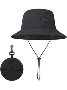 1Pc Unisex Foldable Outdoor UV Protection Bucket Hat, Waterproof Quick-Drying Bucket Hat, Summer Breathable Outdoor Sun Hat Is Suitable For Fishing, Mountaineering, Hiking, Traveling, Camping, Vacation Graduation