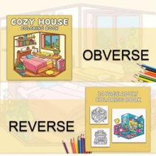 GDTME 1 本，2025 新版成人减压涂色书，以舒适的房屋为主题，7.9 * 7.9 英寸，24 页，单面印刷，图案精美，线条清晰，适合作为生日、复活节、父亲节和其他节日派对礼物，放松的好方法，母亲节，妈妈的礼物，返校，学校用品 - 彩色 - 查看 9