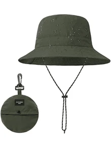 1Pc Unisex Foldable Outdoor UV Protection Bucket Hat, Waterproof Quick-Drying Bucket Hat, Summer Breathable Outdoor Sun Hat Is Suitable For Fishing, Mountaineering, Hiking, Traveling, Camping, Vacation Graduation