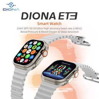 DIONA ET3 Smart Watch - Black, White, Blue, Army Green Silicone Strap, Zinc Alloy Body, Supports Sports Mode, Call Reminder, Health Reminder, Breathing Training, Photography Remote Control, NFC, Android 5.0+/IOS 10.0+Chinese Packaging