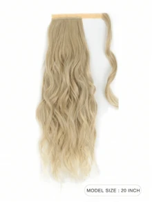 Ponytail Extension Dirty Blonde Pony Tail Curly Wavy Wrap Around Clip In Hair Extensions Synthetic High Resistant Fiber Fake Hairpiece For White Women - Multicolor - View 4