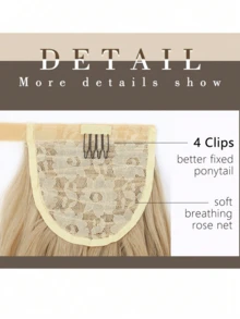Ponytail Extension Dirty Blonde Pony Tail Curly Wavy Wrap Around Clip In Hair Extensions Synthetic High Resistant Fiber Fake Hairpiece For White Women - Multicolor - View 5