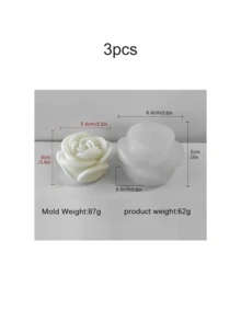 3D 玫瑰硅胶模具 - 为情人节、母亲节、生日等制作逼真的花形装饰 - 灵活、耐用且易于使用的树脂和石膏模具 - 白色 - 查看 13