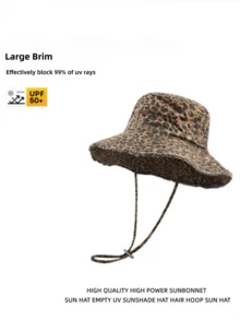 1 Stück Leopard Muster Hut mit verblasstem Englisch Stickerei für Herren und Damen, vintage gewaschener Fischerhut mit rauer Kante, Sonnenschutz Hut für Outdoor Radfahren Bergsteigen, geeignet für Reisen, Strand, Lässig Urlaub und täglichen Gebrauch