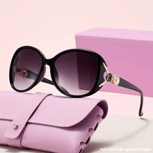 Women Elegant Pearl Fox Head Sunglasses Retro Style Metal Frame Pink Color Perfect For Hiking Casual Wear Sunglasses For Summer Beach Vacation,Outdoor,Travel