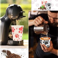 10 sztuk słodkie szczeniaki łapy odcisk czarny, biały, różowy papierowe kubki, odpowiednie na przyjęcie urodzinowe, rodzinne spotkanie, piknik na świeżym powietrzu, dekoracje na przyjęcie urodzinowe, dekoracje na przyjęcie weselne