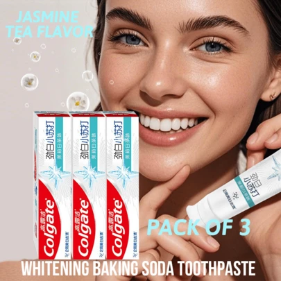 colgate Pastă de dinți albitoare cu bicarbonat de sodiu cu aromă de iasomie - 3 buc, albitoare, blândă și non-abrazivă, spumă bogată, împrospătează respirația, puritate ridicată