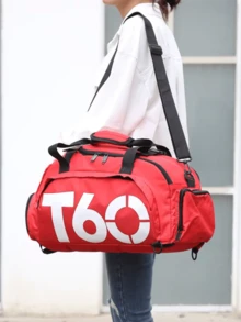 Sports Bag Backpack Crossbody Fitness Training Football Gym Waterproof - Rojo - Ver 4