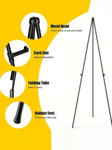 63inch/160cm High Wedding Welcome Sign Holder - Foldable & Adjustable Easel Stand For Outdoor Events, Garden Parties & Bridal Showers&Back To School&Halloween Decor&Bachelorette Party&Coffee Bar Accessories- Portable Tripod With Carry Bag. - Multicolor - View 6