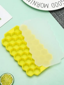 1pc Silicone Ice Mold, Creative Honeycomb Shaped Ice Tray, 37 Grids With Lid To Prevent Dust & Odor Cross-Contamination, Easy Release, Suitable For Home Refrigerator Ice Box - Multicolor - View 8
