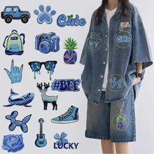 Ironing Patches For Blue/Purple Clothes,Iron On Patches Patches Patches Iron On,Patching Clothes With Flower Stitching/Sticking Patches DIY