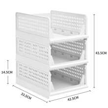 Cesta para guardar ropa, cajón de almacenamiento escalonado para ropa, estante de baño, 3/4 de nivel