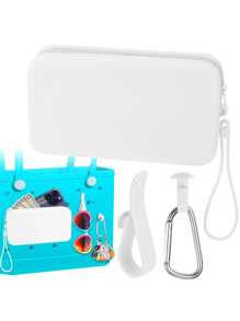 Estuche de almacenamiento de teléfono a prueba de agua de silicona, accesorio para bolso perforado