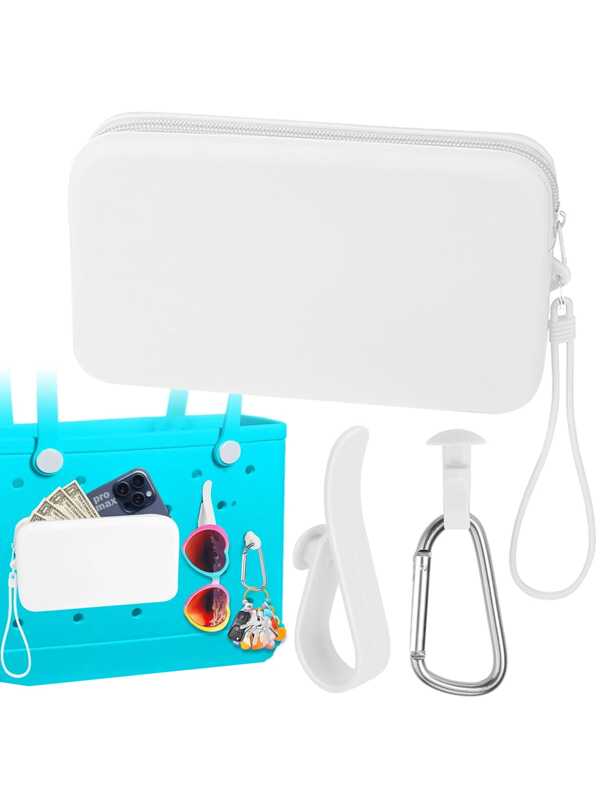 Estuche de almacenamiento de teléfono a prueba de agua de silicona, accesorio para bolso perforado
