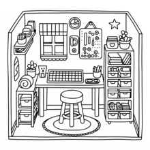 GDTME 1 本，2025 新版成人减压涂色书，以舒适的房屋为主题，7.9 * 7.9 英寸，24 页，单面印刷，图案精美，线条清晰，适合作为生日、复活节、父亲节和其他节日派对礼物，放松的好方法，母亲节，妈妈的礼物，返校，学校用品 - 彩色 - 查看 5