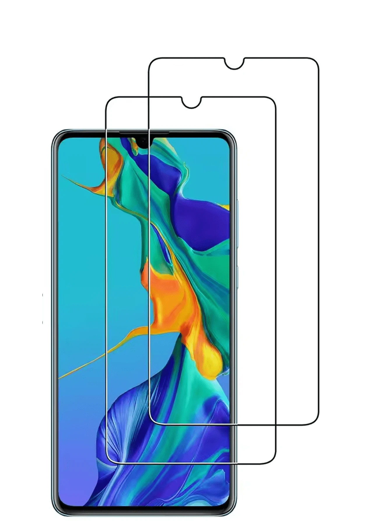 2pcs Tempered Glass Screen Protector Compatible With Huawei/Honor, High Definition Display, Scratch-Resistant, Anti-Static, Anti-Shatter, Anti-Fingerprint, Hardened Aluminum Glass Design, Electroplated High Definition Display Film, 0.33mm Ultra-Thin Smooth Touch Sensitivity Tempered Film, Anti-Drop Impact Phone Accessories, Shatterproof Protection Hard Packaging - White - View 1