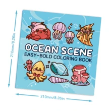海洋场景：成人和儿童着色书，40 张温暖轻松 & 大胆而简单的设计，减压着色，各种海洋生物和海洋场景，返校，生日礼物，送给朋友、家人的节日礼物，纸张用品，学校用品，办公用品，美术用品