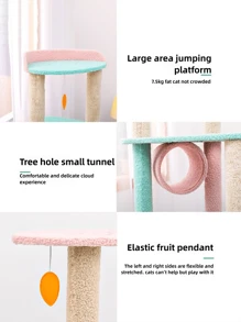 Cat Climbing Tree, Sisal Cat Scratching Post, Large Cat Activity Tower, Pet Supplies & Toys