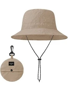1Pc Unisex Foldable Outdoor UV Protection Bucket Hat, Waterproof Quick-Drying Bucket Hat, Summer Breathable Outdoor Sun Hat Is Suitable For Fishing, Mountaineering, Hiking, Traveling, Camping, Vacation Graduation