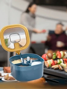 1 Set Caja organizadora de especias de 4 en 1 de gran capacidad con tapas y cucharas, excelente para la organización de la cocina del hogar, salero, frascos de especias, almacenamiento de condimentos, artículos esenciales de cocina, imprescindible para apartamentos - Multicolor - Ver 5